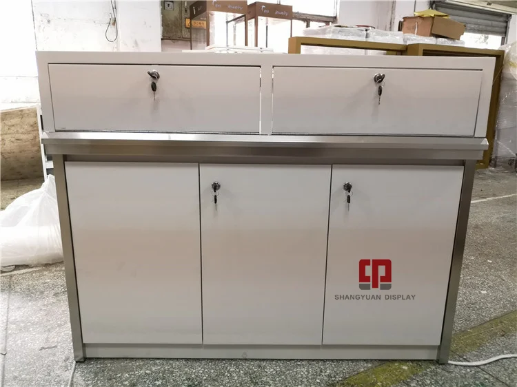 Gold Jewelry Cabinet Jewelry Show Glass Display Cabinet Customization Stone Texture High End Jewelry Showcase