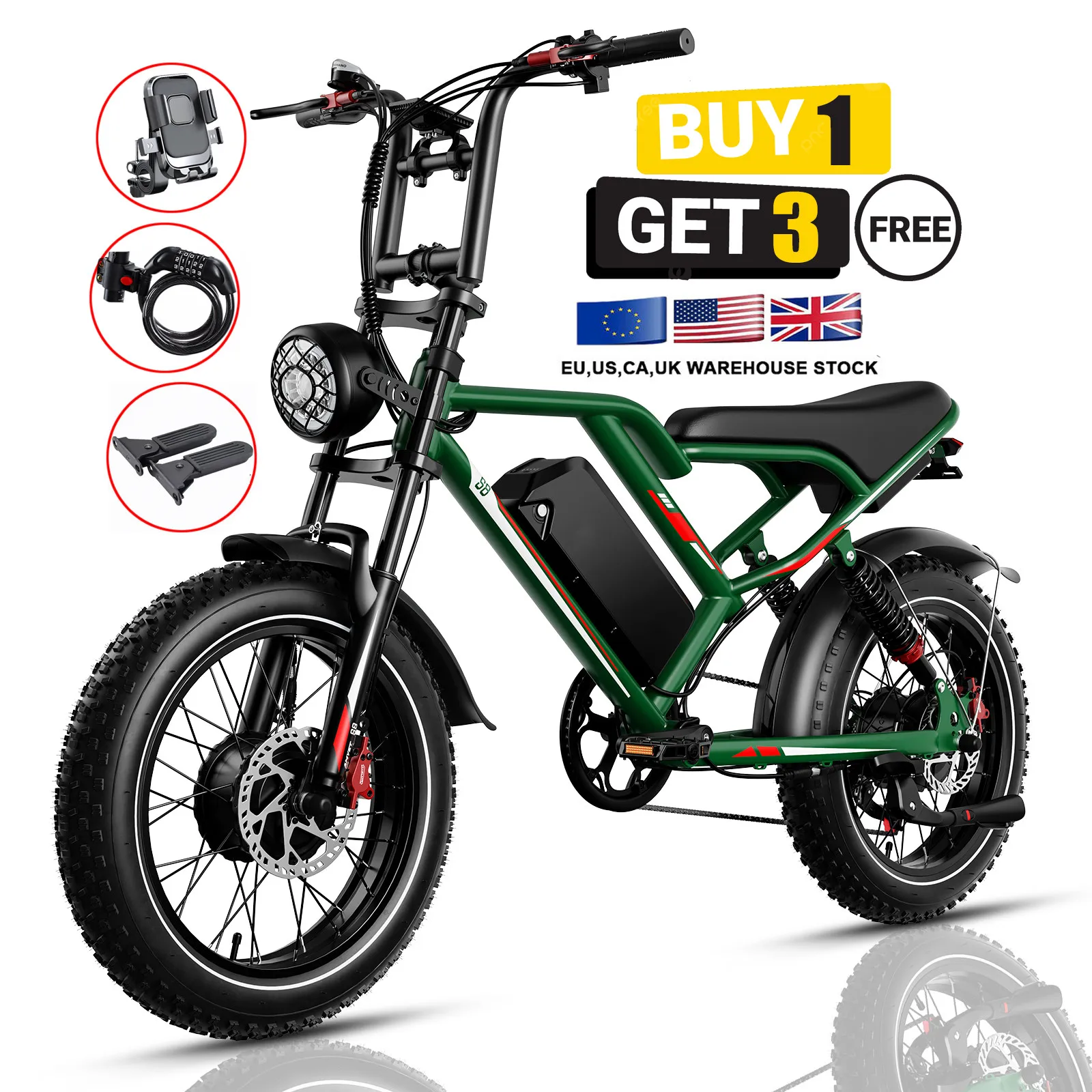 2024 High Quality 20 Inch Ebike 1000W Off Road Electric Bike Dropshipping Aluminum Alloy Mountain Electric Bike Low Price