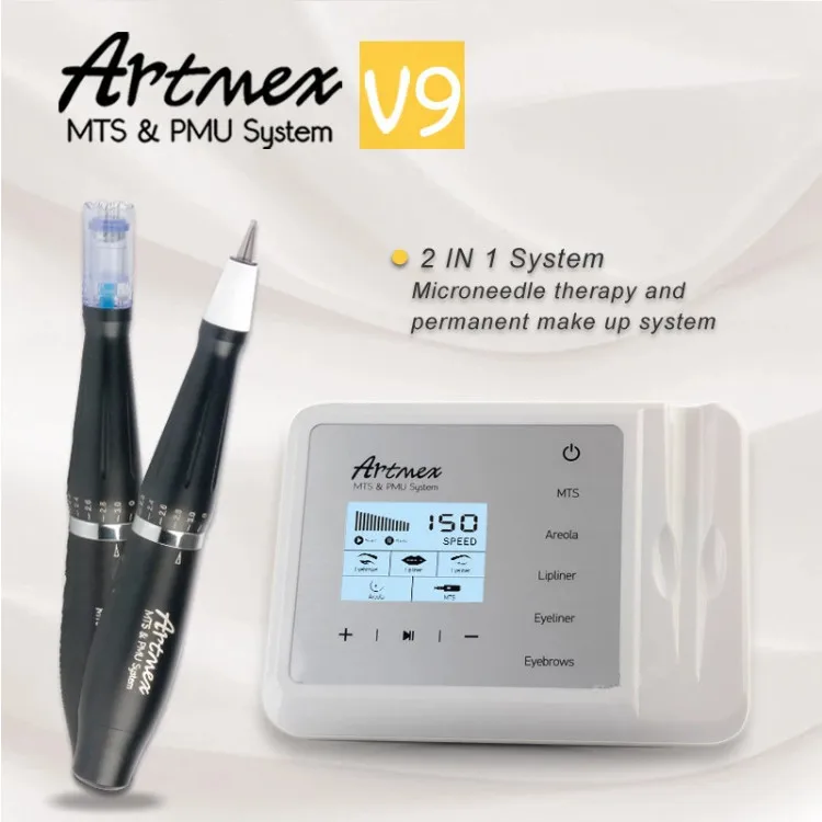  Ручка для татуировки Artmex V9 PMU MTS ротационная цифровая микроигла перманентного макияжа с микроиглами ручка микроблейдинга