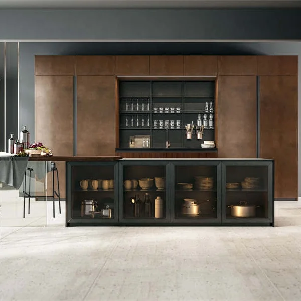 New home modern organized natural tall minimalist ready low price italian furniture stainless melamine kitchen cabinets