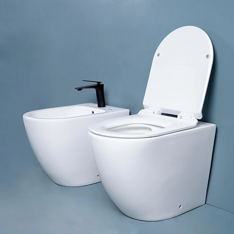 OEM ODM Modern One Piece Ceramic WC Toilet Bathroom Toilets and Bidet Sets Floor Mounted Toilet