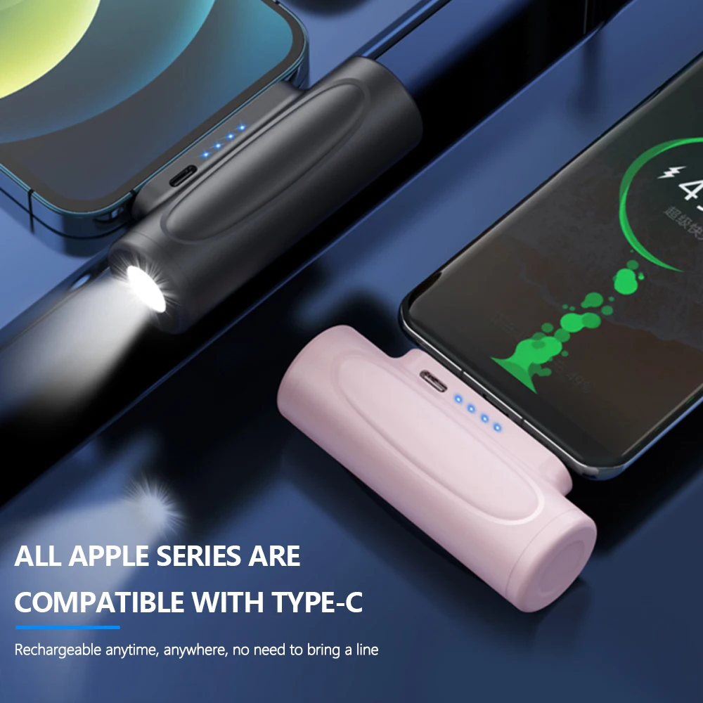 Type-C Product in Korea 95g 5000mAh battery Camping power bank Li-Polymer Battery Portable flashlight with KC
