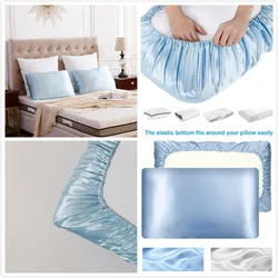 custom Bonnet silky satin  Pillowcase  Low MOQ Reversible Elastic Silky  Pillow Cases