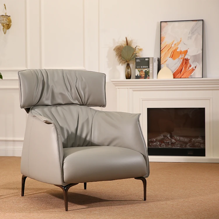 2022 New Design Modern Antique Armchair Recliner Chair Office Synthetic Leather Chaise Lounge Chair For Living Room