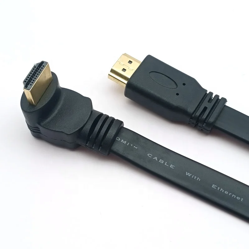 4K HDMI flat cable 90 degree right Angle male to male 3D TV computer HD cable Set top box 0.3m 0.5m 1m 1.5m