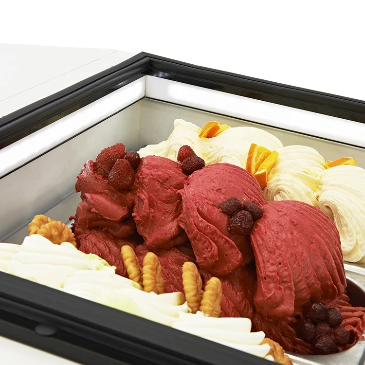 italian small mini fashion shape desktop ice cream freezer popsicl display cabinet