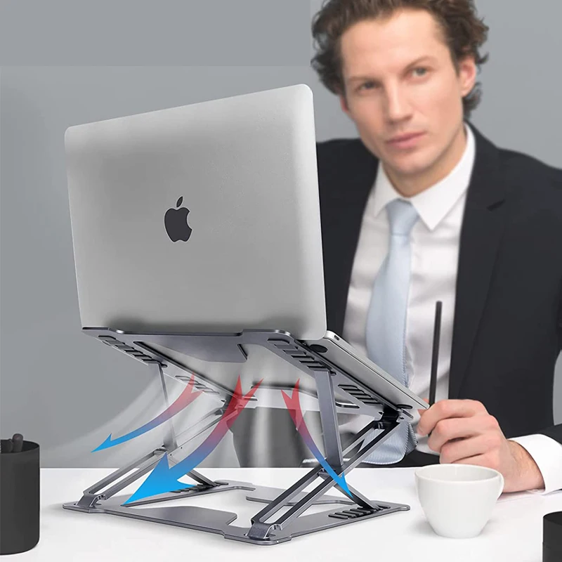 Aluminum Desktop Holder Multi-angle Height-adjustable Tablet Bracket Foldable Portable Laptop Cooling Stand