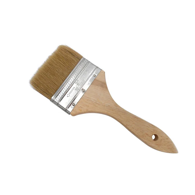 
hot high quality professional pure bristle wooden handle with stainless steel ferrule paint brush 