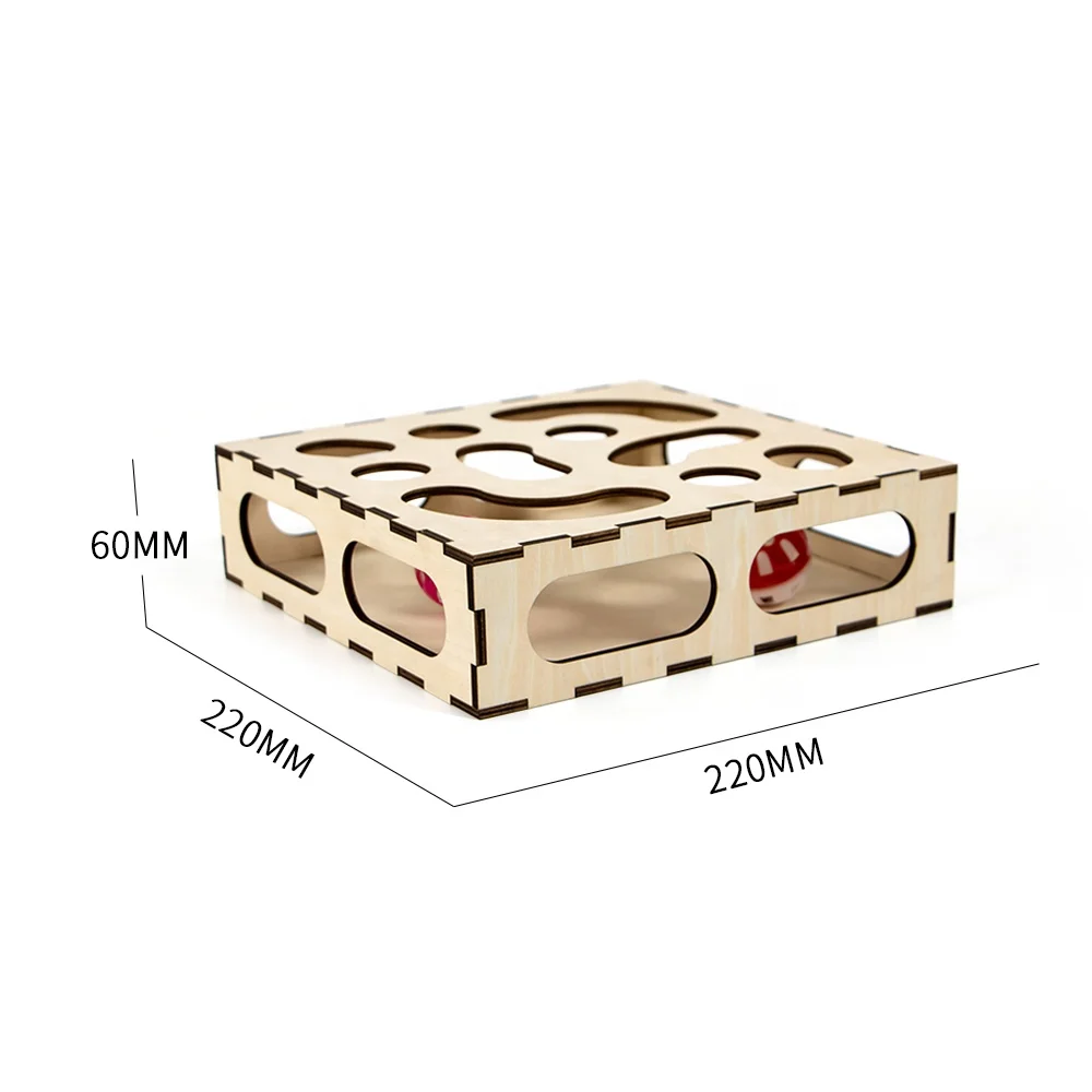 Custom Eco Pet toys  Cat Game box  wooden Kitten Play set for Cat lover gift