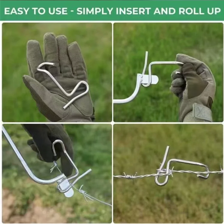 40 PCS Fence Wire Tensioning Tool with Tighteners Handle for Turnbuckles Barb Wire Tensioner for Fast Tightening Metal Fence