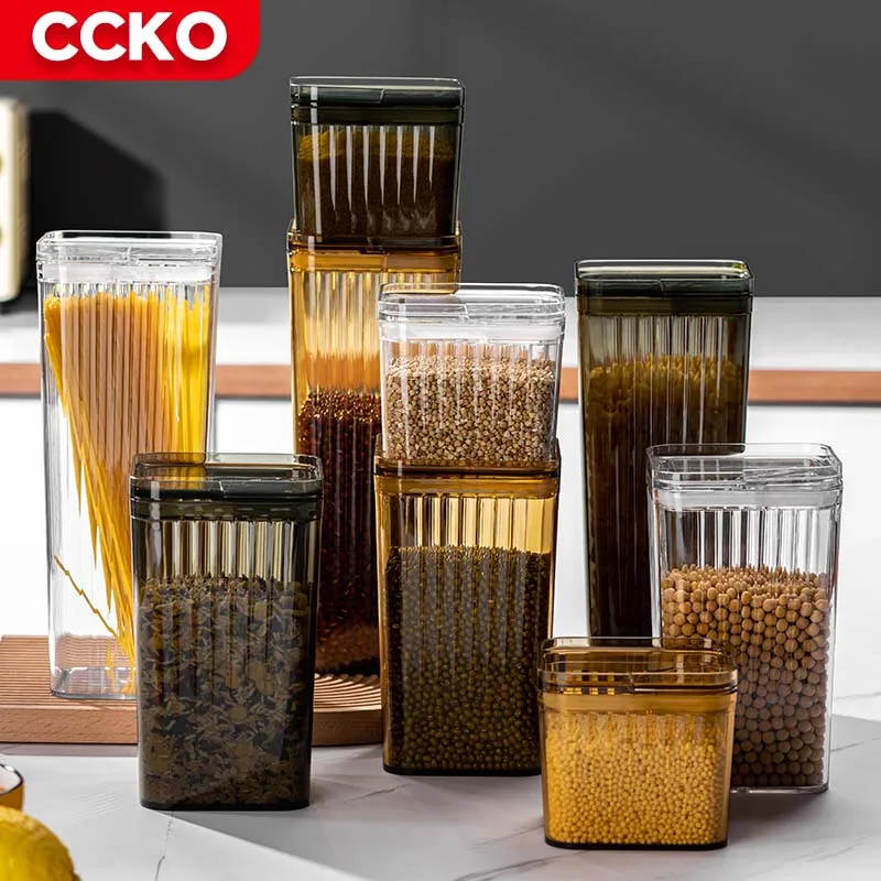 White Green 0.7L Airtight Plastic Food Storage Containers Set With Lids Snacks Cookies Nuts Grains Sugar Tea Sealed Storage Jars