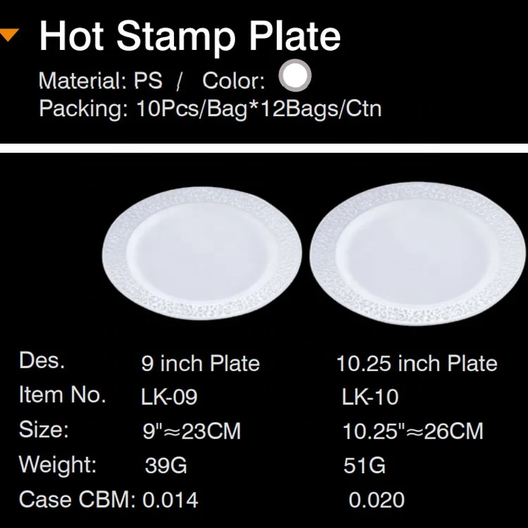 Factory Directly Disposable Plates Plastic Bowl Gold Gilding Party Meal Plastic Bowl High-End Hollow Tableware Dishes Supplie