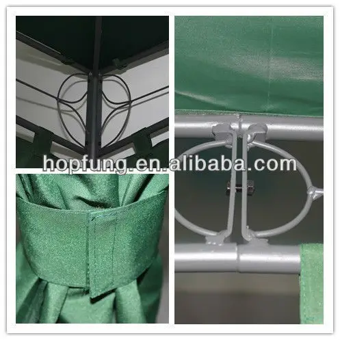 Round Metal Gazebo with milky white sidewall arbours for garden pvc material gazebo