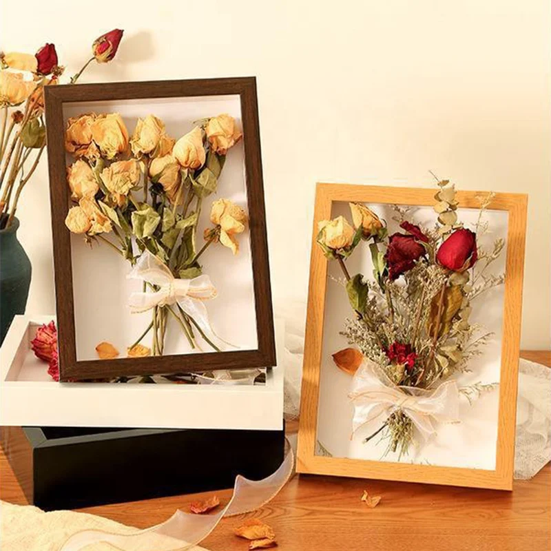 Top Hot Sale Home Decor Plant Specimen Herbarium Clip Wooden Photo Picture Dried Flower Wood Shadow Box 3d Frame