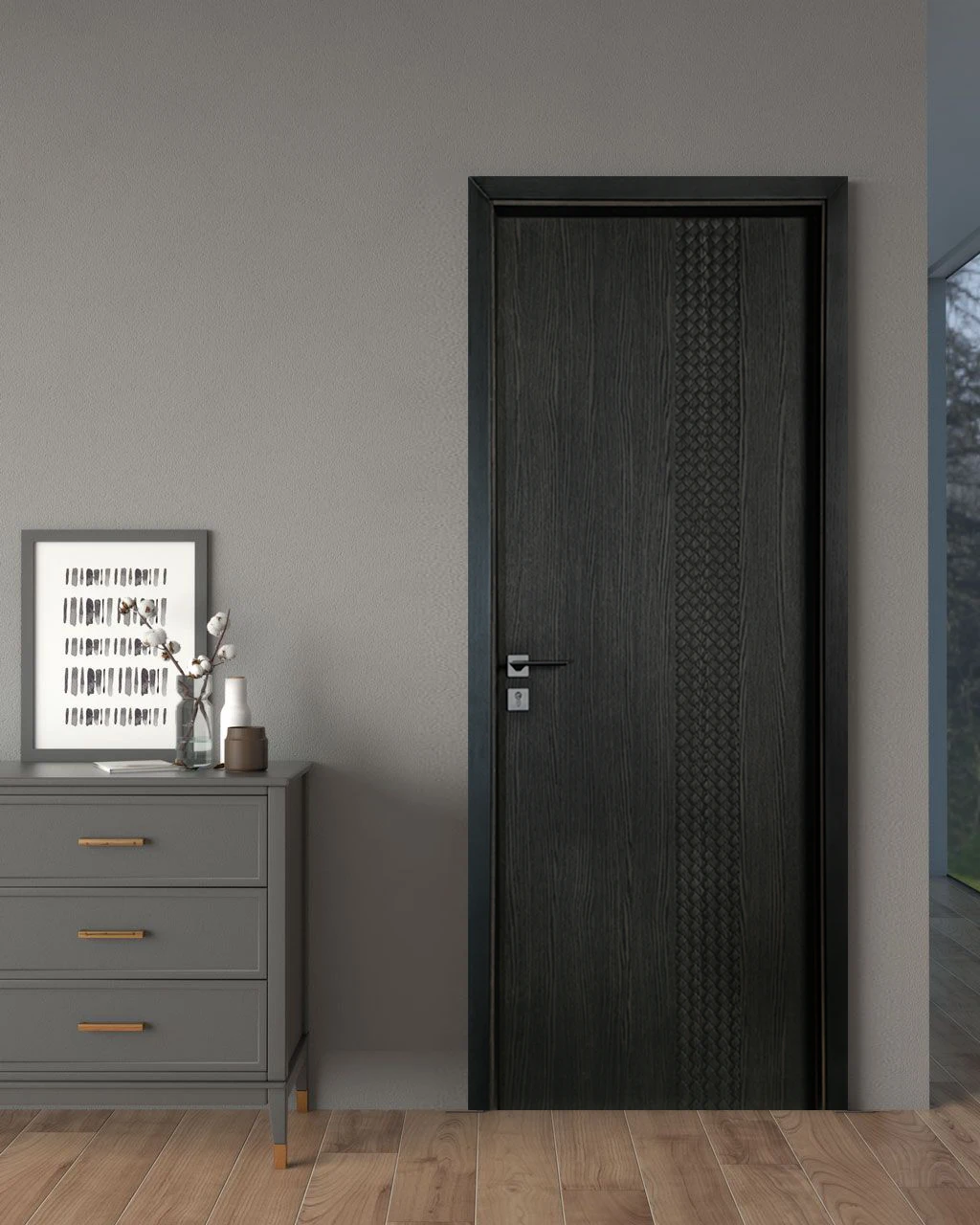 MUMU Design Customized Front Home Decor Modern Villa House Solid Wood Panel Pivot Doors Exterior Wooden Door Main