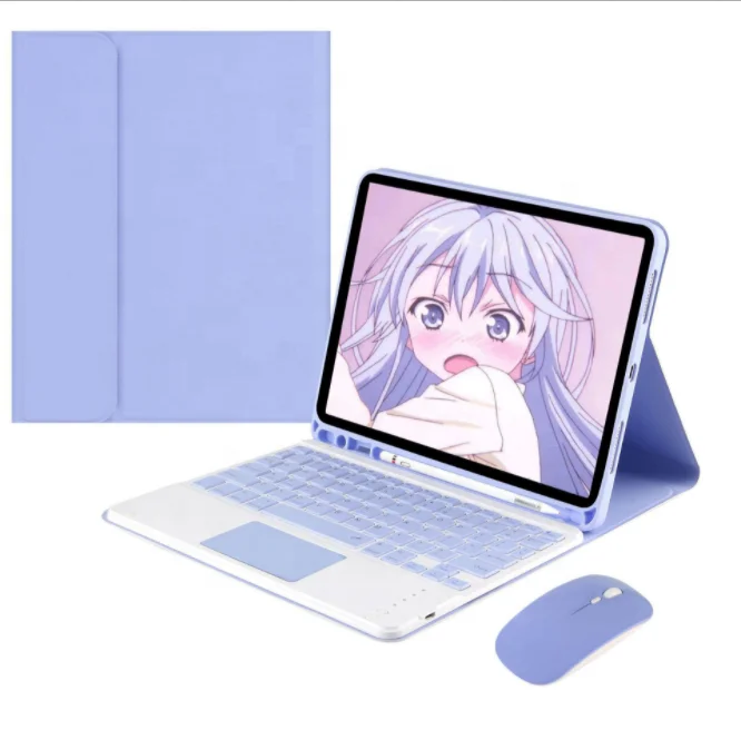 10.1 inch tablet case keyboard detachable wireless touch pad mouse combo for ipad samsung tab