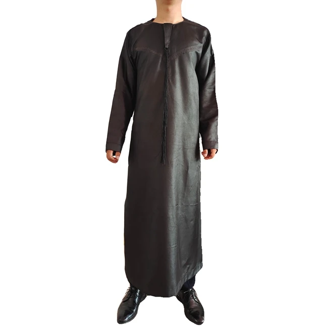 
Fashion Round Neck Braid Muslim Ramadan Prayer Oman Robe 