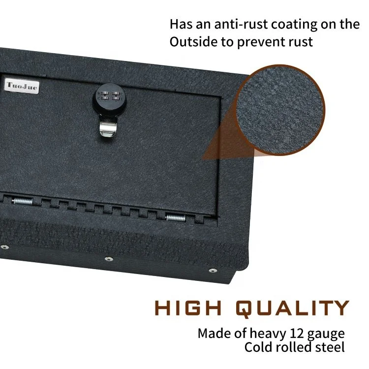 Tuojue Center Console Gun Safe Storage Box Console Vault Compatible with Ford Bronco Sport 2021 Super Duty Powder Coated Steel