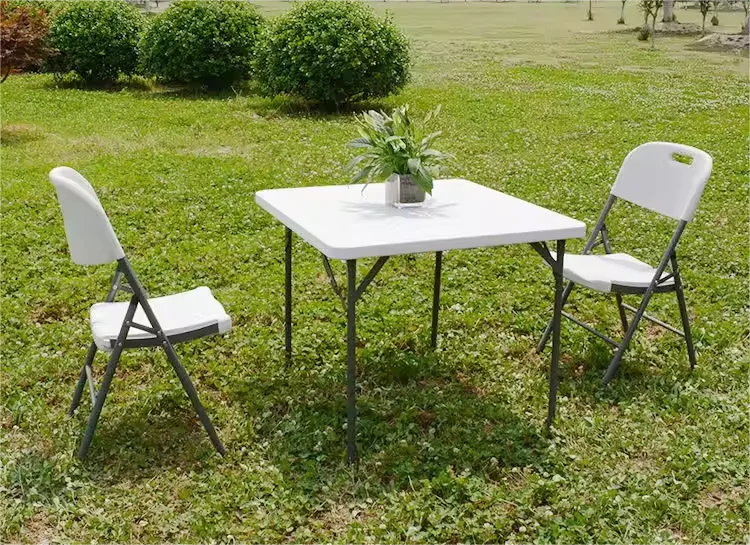 Wholesale Event Chair Camping Furniture Outdoor White Portable Folding Metal Frame Optional HDPE Panel Legs