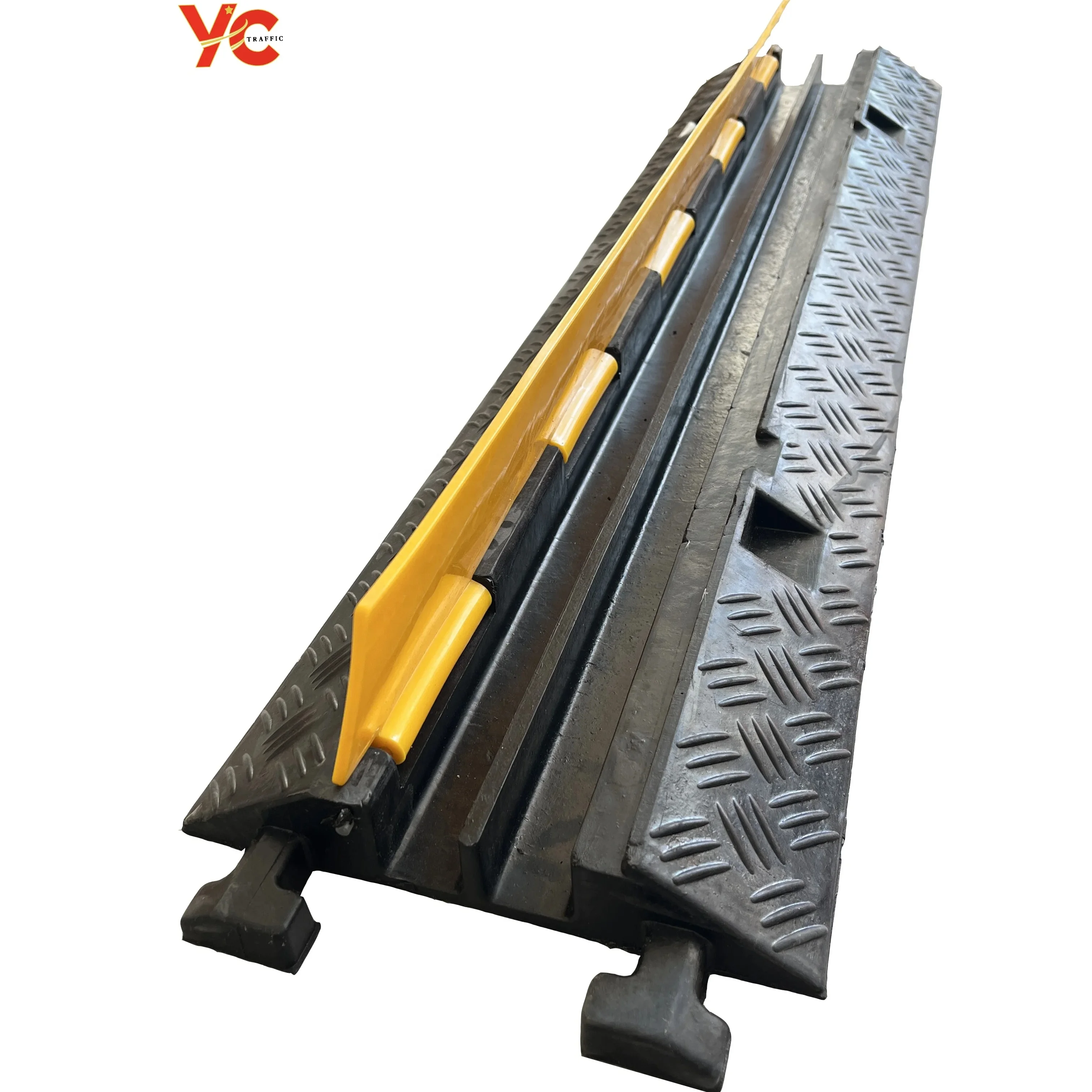 Hot sales custom outdoor limit parking 1 2 3 4 5 channel PVC plastic cable protector rubber speed hump