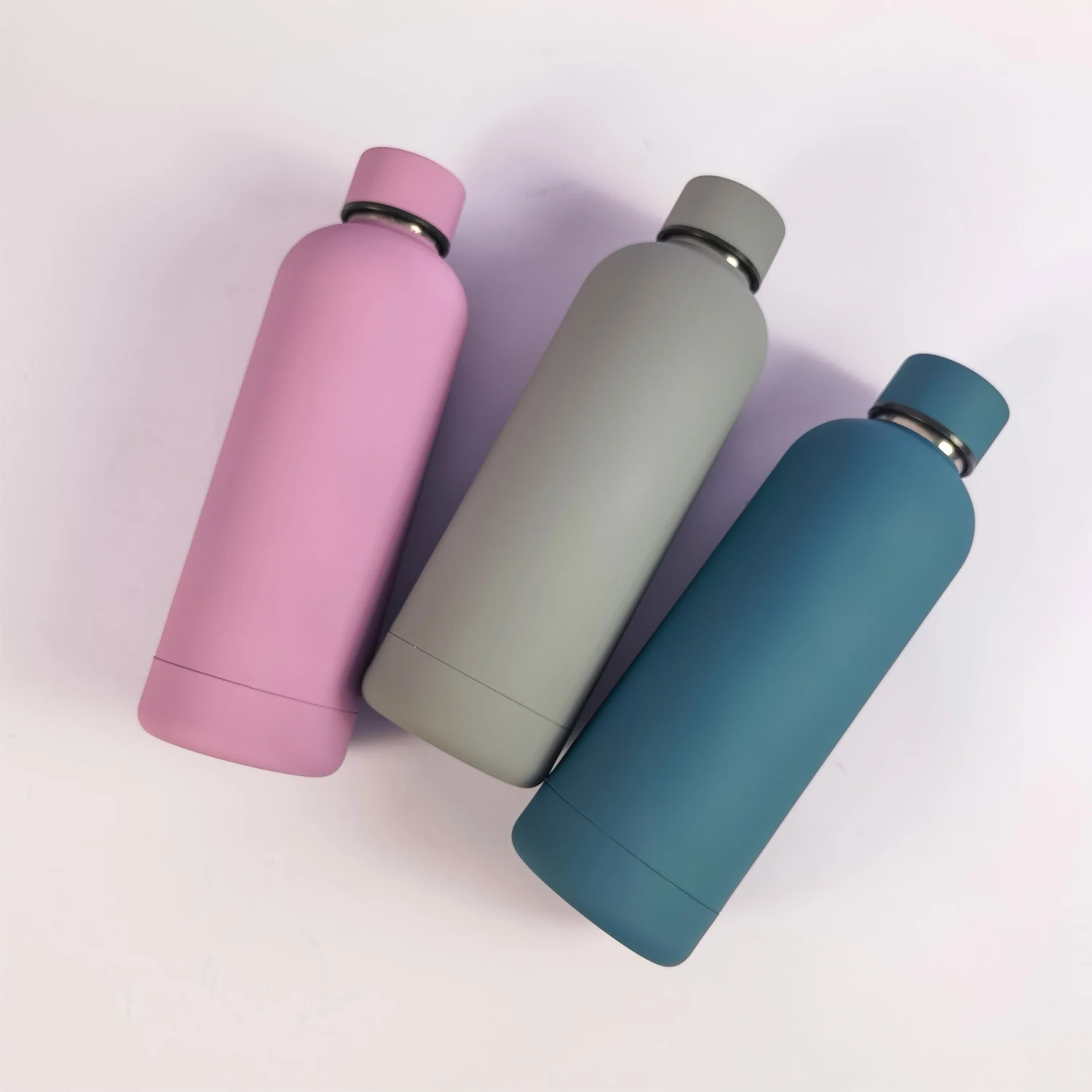 500ml Wholesale Custom Double Vacuum Flask Rubber Coating Narrow Mouth Stainless Steel Thermos flask