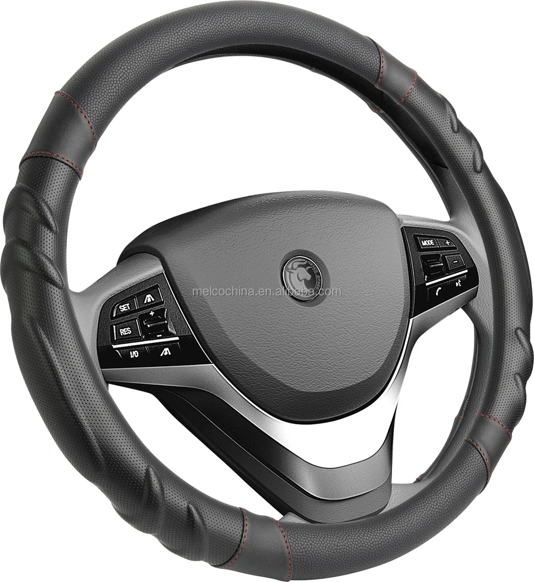 MELCO  MO24032 Universal 15 Inch Breathable Anti Slip PU leather Sport Great Grip Steering Wheel Cover
