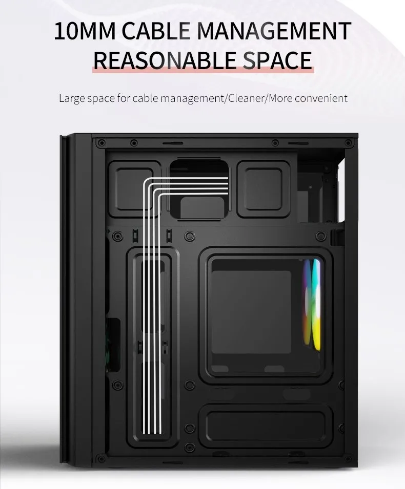 Soeyi Custom Computer PC Case iCUE RGB Mid-Tower Water Cooling Ready White Pink Black Micro ATX PC Case