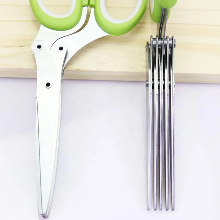  Professional Stainless Steel 5 Blades Kitchen Tailor Scissors Herb With