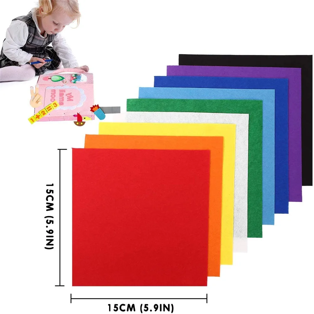 
40PCS/Set Felt Fabric Craft Felt Set with Assorted Colors Non-Woven Felt Sheets for Children DIY Crafts Manual Decoration 
