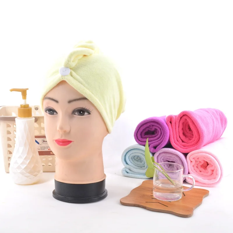 Wholesale custom towel for hair drying Spa Wrap plush Hair Head Turban Microfiber Towel microfibre hair towel wrap