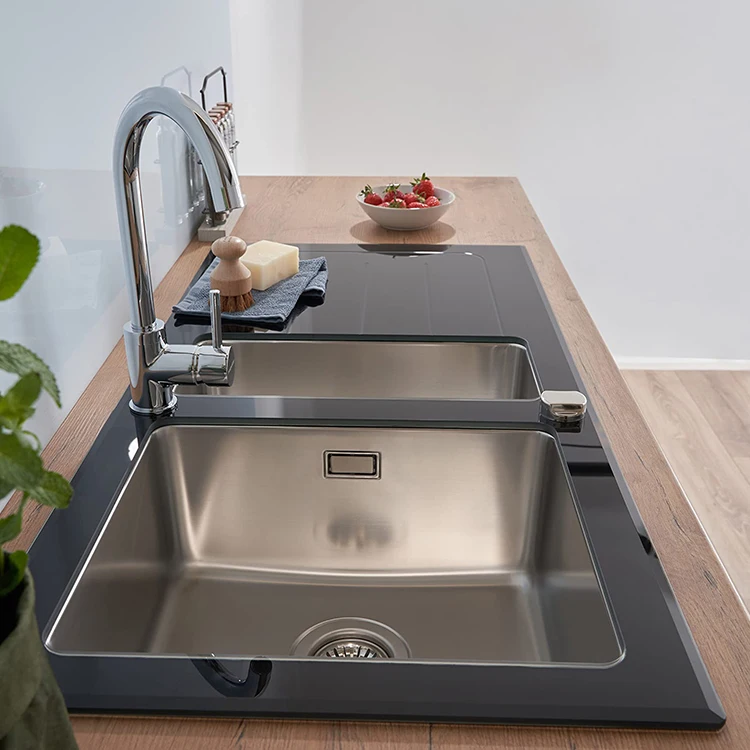 2024 New Modern Hotel Stainless Steel Rectangular Bowl Steel SUS Brushed Vessel Sink 304 Stainless Steel Kitchen Sink