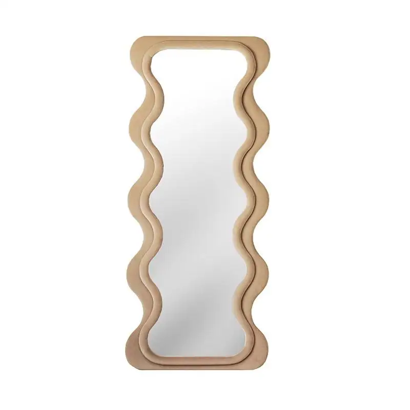 Decorative Large Wavy Shape Irregular Big Standing Mirror Wall Full Body Floor Mirror