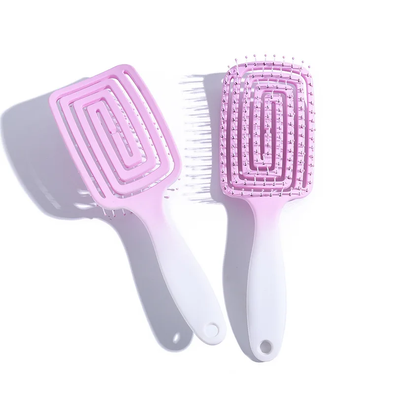 ZONZHU Plastic Salon Hollow Mesh Comb Paddle Massage Hair Comb Soft Teeth Hair Comb Soft Teeth Hair Brush