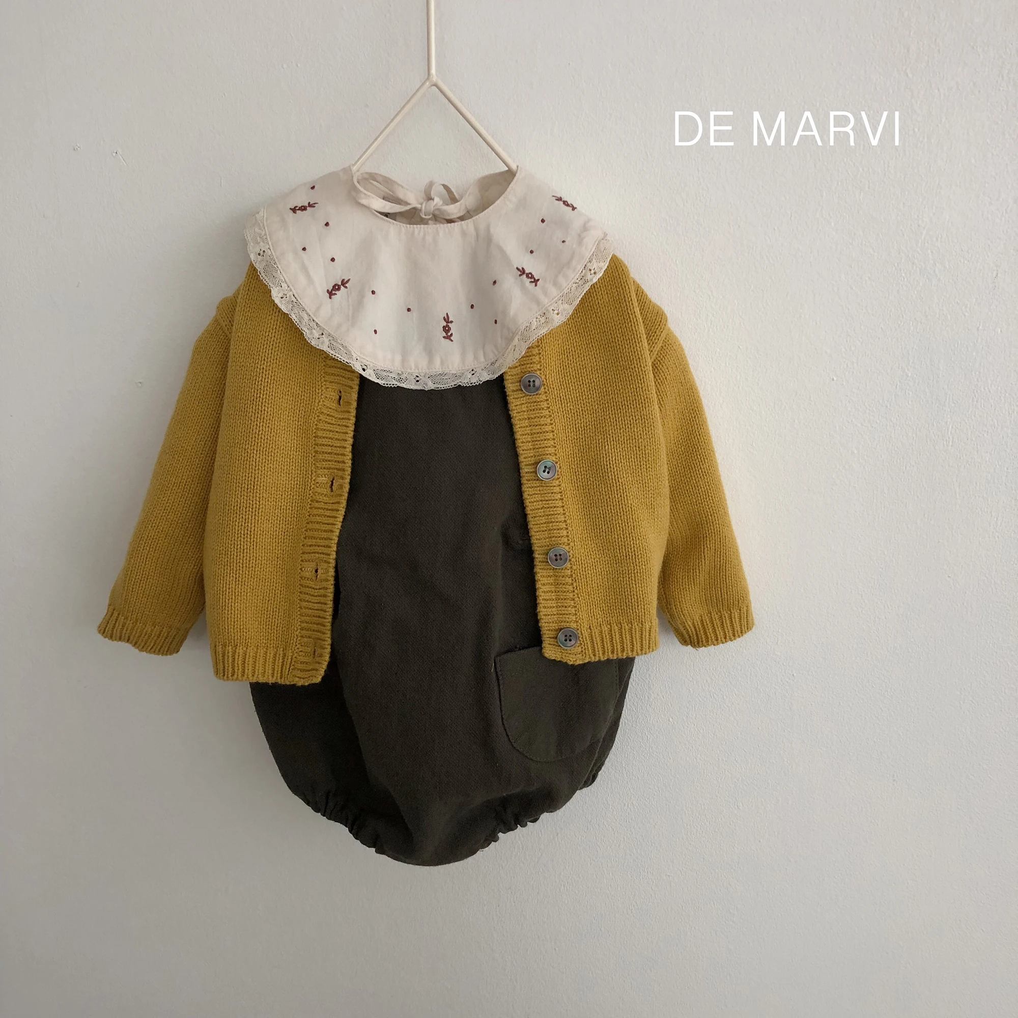 DE MARVI Knitted Cardigan Long Sleeve Baby Toddler Infant Sweater Cardigan MADE IN KOREA