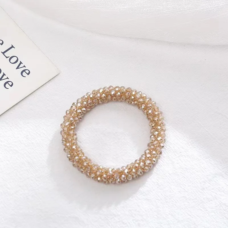 Hot Selling Fashionable Crystal Hair Scrunchies Elastic Beaded Bracelet