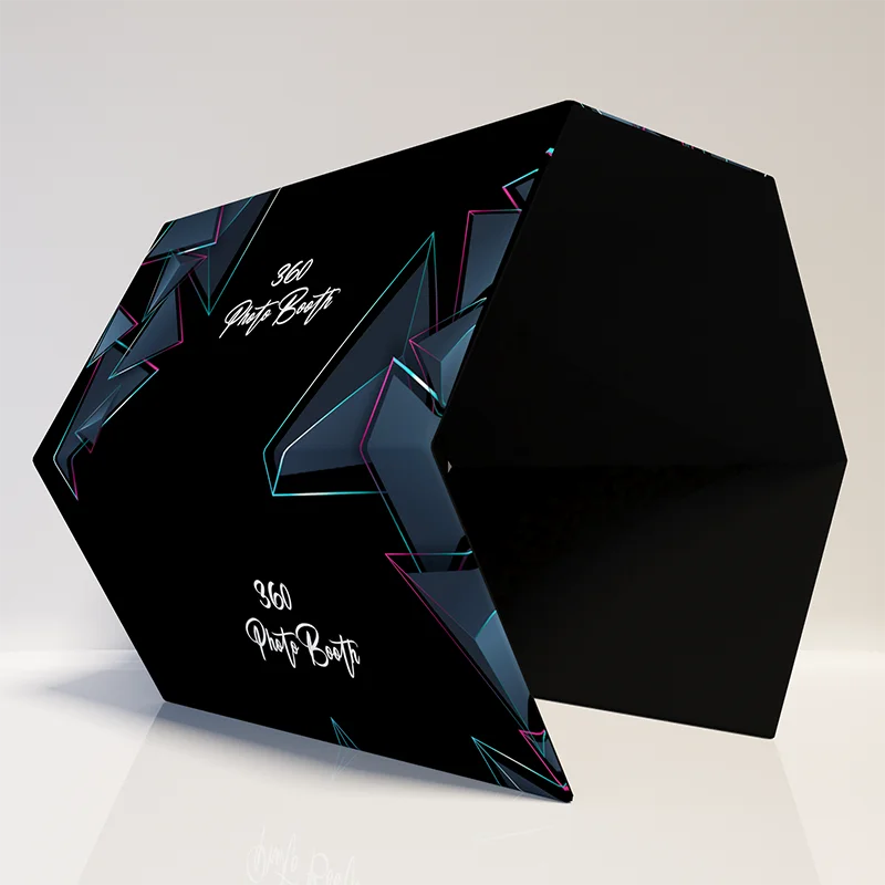 pillowcase backdrop hexagon enclosure 360 photo booth for theme party wedding events lights tunnel