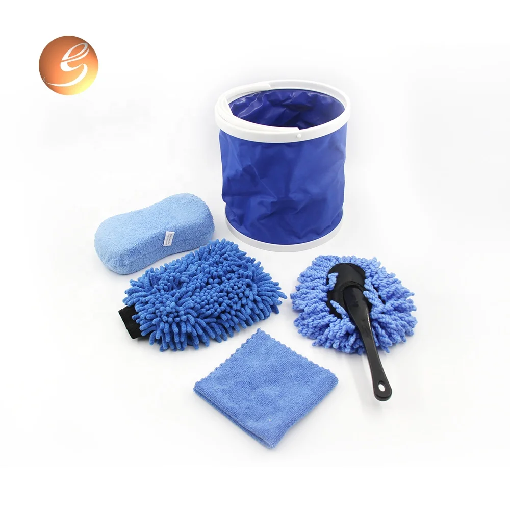 Store retail small car washing kit include sponge chenille mitt car wash set