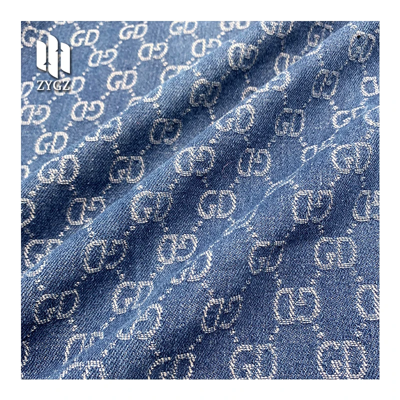 Luxury High Quality Custom Jacquard Denim Fabric for Jeans Jackets Jumpsuits Fabric Pants Printed Denim Fabric