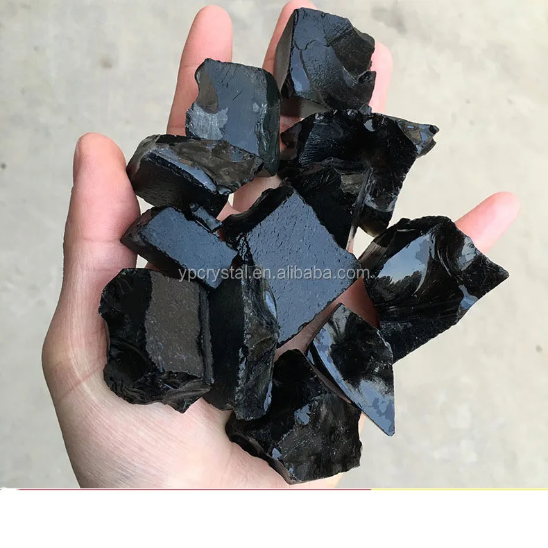 Natural Black Obsidian Quartz Stone Rainbow Obsidian Crystal Rough Stone
