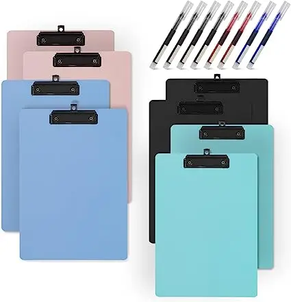 Lightweight Plastic Multiple Color A4 Size Clip Board with Metal Clip Standard Plastic Clipboard