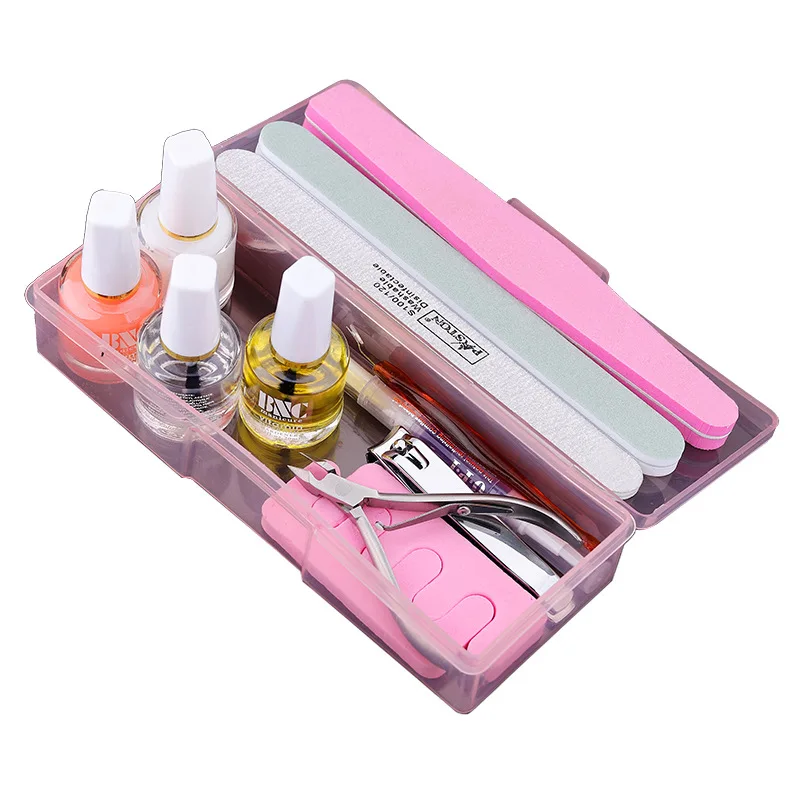 Professional Complete Set Acrylic Polish Gel Nail File Buffer Pedicure Cuticle Nipper Manicure Tools Nail Art Kit for Beginners