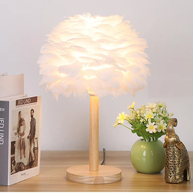 Led Light Christmas Snow Blanket Table Runner Light Luxury Coffee Table And Tv Cabinets Feather Desk Lamp