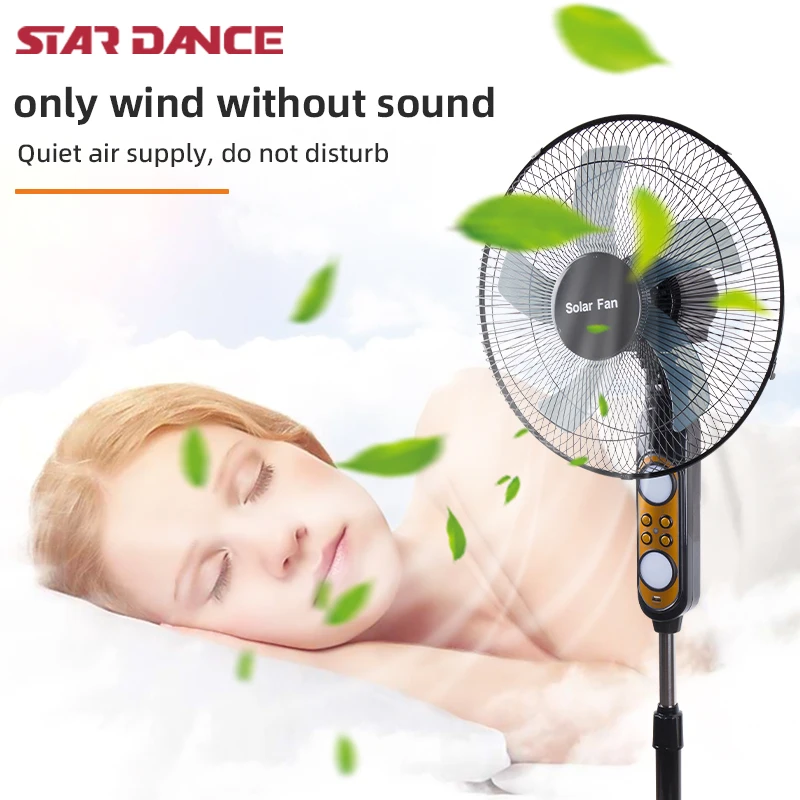 Rechargeable Pedestal Fan Solar Dc High Speed Portable Wholesale Floor Fans Solar Panal Charge Solar Cooling Air Fan