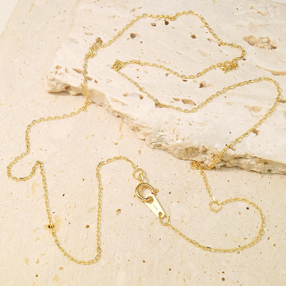 Fine Fashion 14 K Jewelry for Women Real Gold Necklace 14 karat Solid Gold Jewelry Cable Chain Wholesale