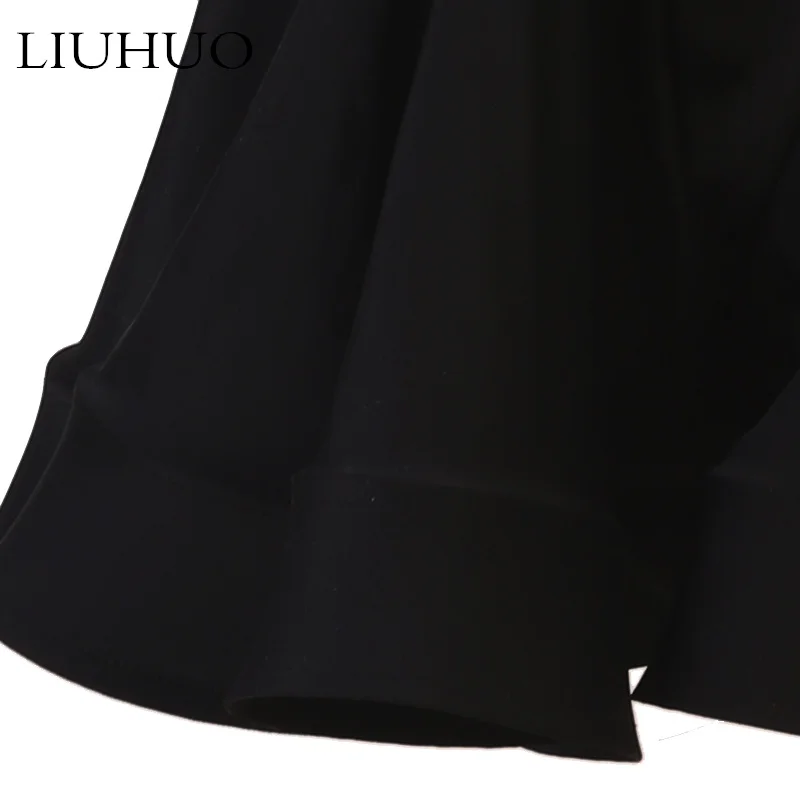 LUHUO Superior Fashion Sleeveless Latin Dance Skating Dress Rumba Skirt One Piece Stage Costume Black