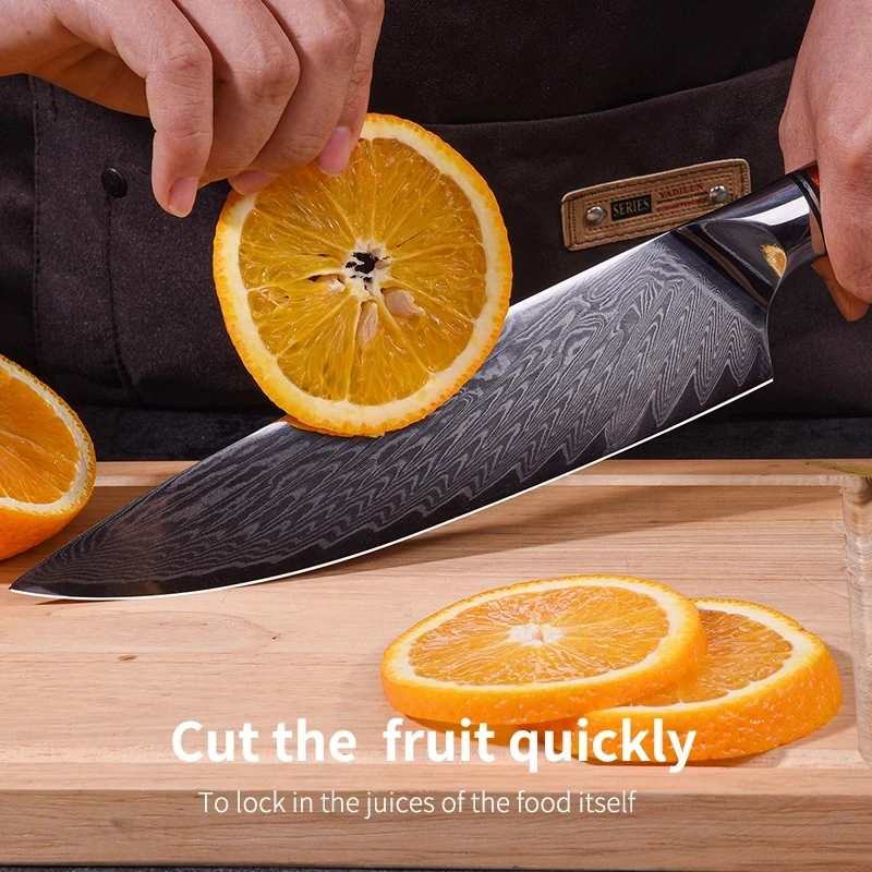  Hot Sale 8 Inch Professional Damascus Steel Chef Kitchen