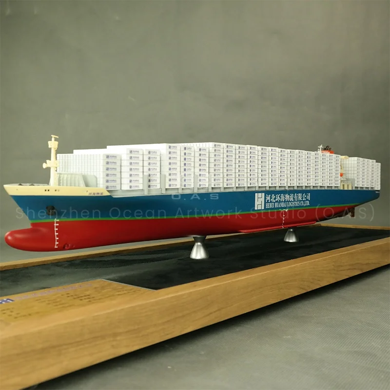 O.A.S Handmade 65cm Ship Model Factory Shipping Gift Hobby Display Cases Beautifully Crafted Container Ship Model