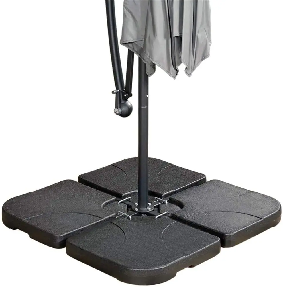60L Outdoor Cantilever Hanging Patio Umbrella Base 4-Piece Umbrella water Base w/Carry Handles