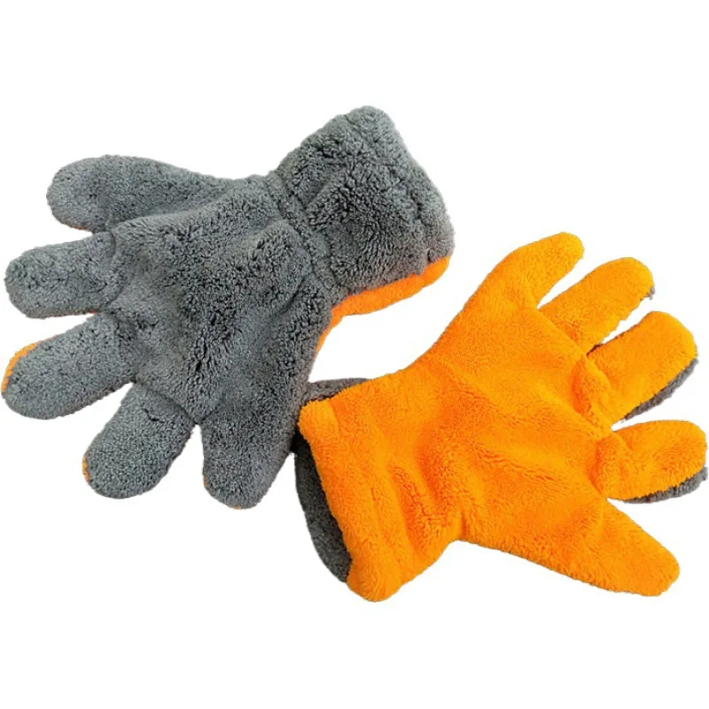 Microfiber Car Wash Cleaning Gloves,Car Wash Mitt Coral,Car Wash Gloves Kit Factory