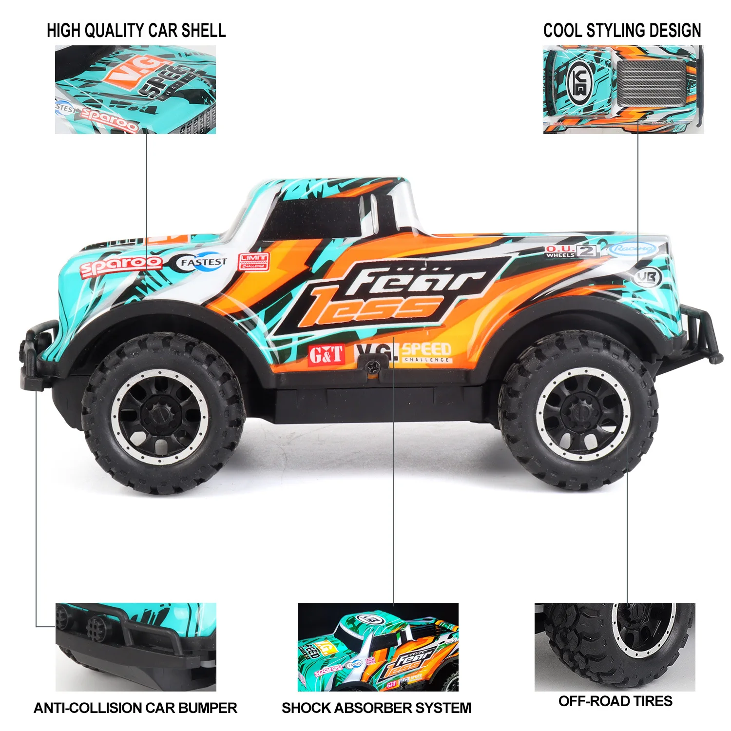 2.4GHz High Speed Monster Truck Remote Control Off Road Rc Cars 1:24 Large Scale Remote Control Truck All Terrain Drift RC Car